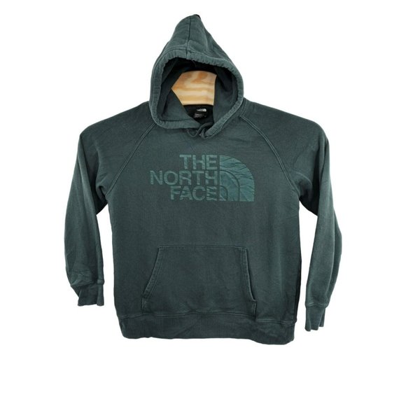 The North Face Hoodie Women's Medium Green Half Dome Logo Sweatshirt Pullover - Picture 1 of 9